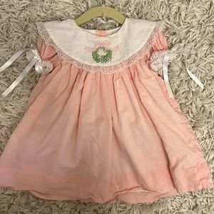 Smockingbird pink Christmas dress 18m